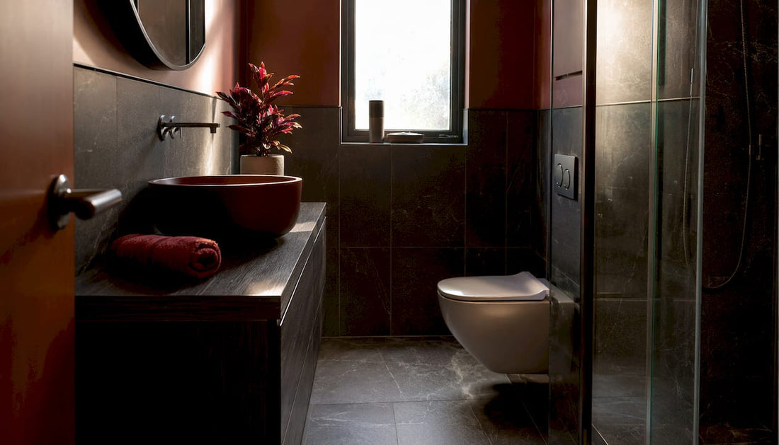 Small bathroom single-wall layout plan