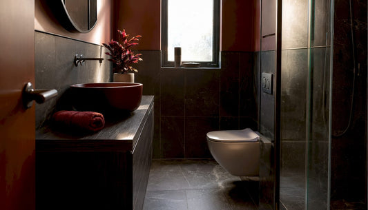Small bathroom single-wall layout plan