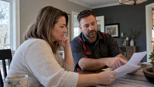 Homeowner comparing interior painting quotes